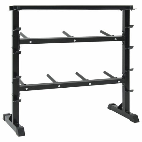 Dumbbell Rack met 7 Houders en 8 Haken 300 kg Staal 1