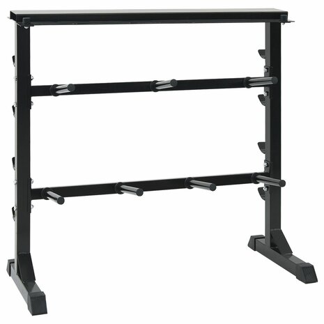 Dumbbell Rack met 7 Houders en 8 Haken 300 kg Staal 2