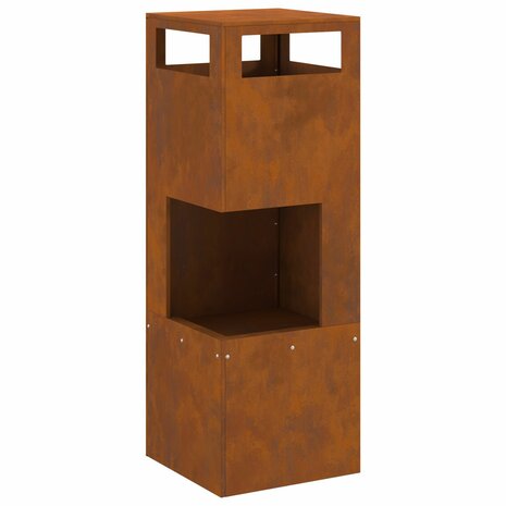 Vuurkorf vierkant 35x35x100 cm cortenstaal 2