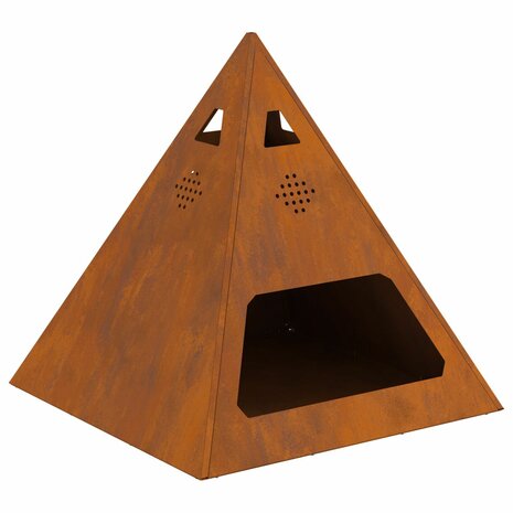 Vuurkorf piramide 50x50x51 cm cortenstaal 2