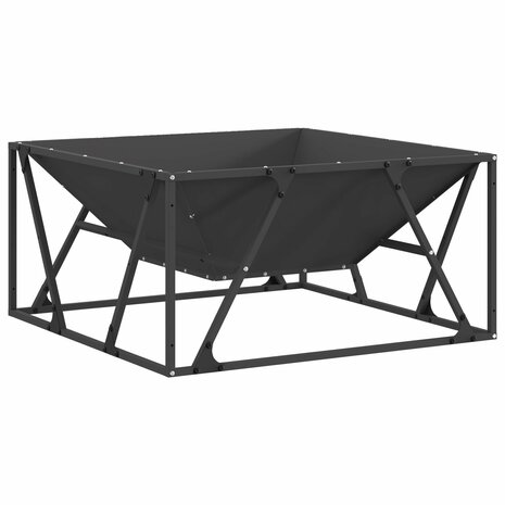 Vuurkorf vierkant 80x80x40 cm staal zwart 2