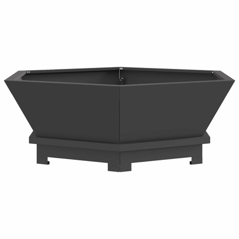 Vuurkorf zeshoekig 75x75x28 cm staal zwart 2