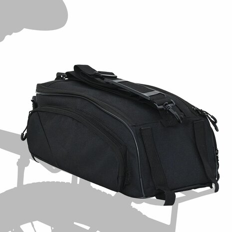 Fietstas voor Bagagedrager 12 L Zwart 38x21x16 cm 1
