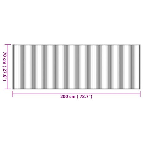 Vloerkleed rechthoekig 70x200 cm bamboe naturel 8