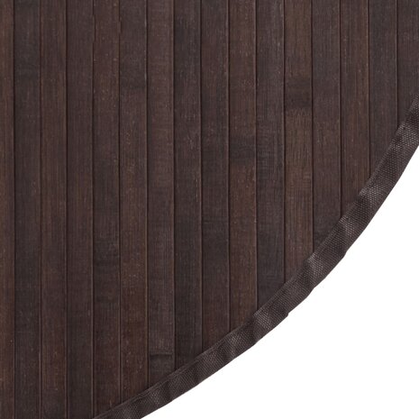 Vloerkleed rond 60 cm bamboe donkerbruin 6