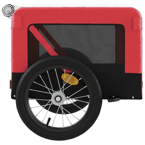 Hondenfietstrailer oxford stof en ijzer rood en zwart 8