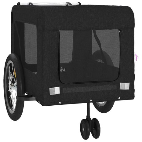 Hondenfietstrailer oxford stof en ijzer zwart 6