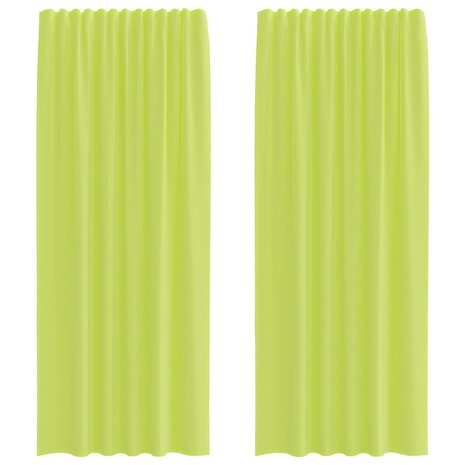 Gordijnen voile met roedezakken 2 st appelgroen 2