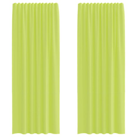 Gordijnen voile met roedezakken 2 st appelgroen 2