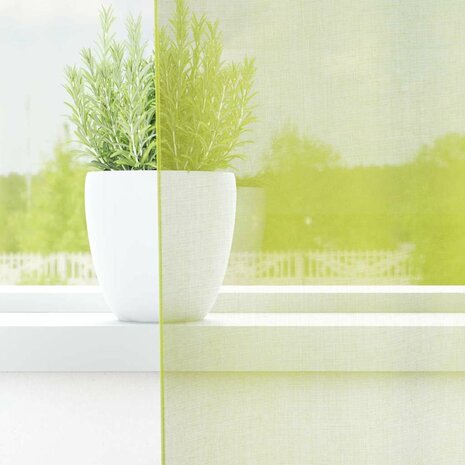 Gordijnen voile met roedezakken 2 st appelgroen 3