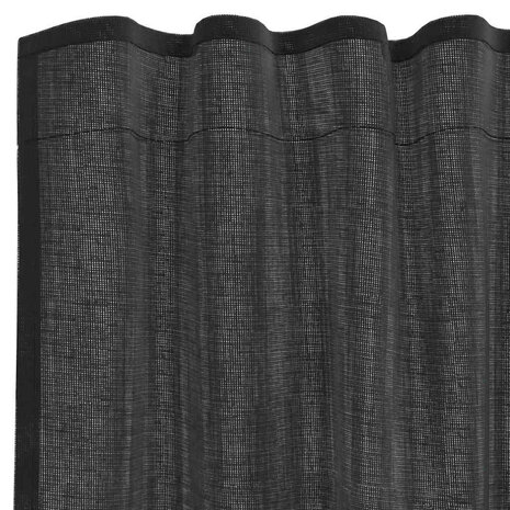 Gordijnen voile met roedezakken 2 st zwart 5