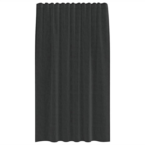 Gordijnen voile met roedezakken 2 st zwart 4