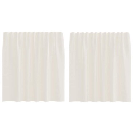 Gordijnen voile met roedezakken 2 st crèmekleurig 2