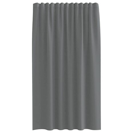 Gordijnen voile met roedezakken 2 st donkergrijs 4
