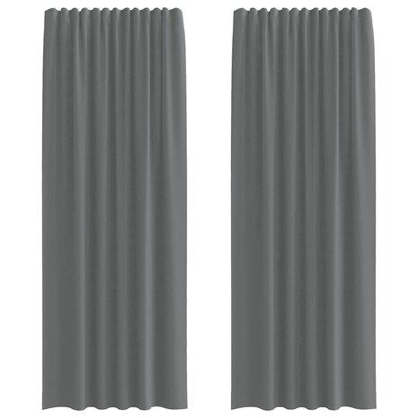 Gordijnen voile met roedezakken 2 st donkergrijs 2