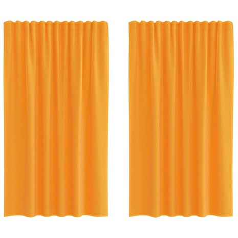Gordijnen voile met roedezakken 2 st oranje 2