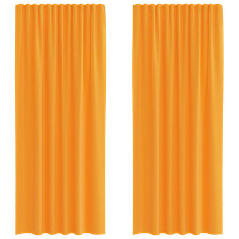 Gordijnen voile met roedezakken 2 st oranje 2
