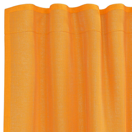 Gordijnen voile met roedezakken 2 st oranje 5