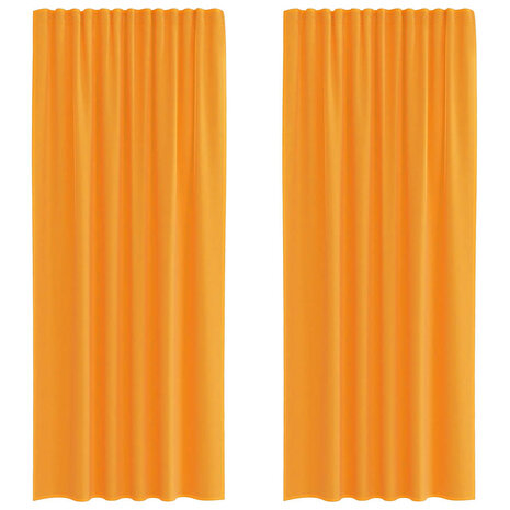 Gordijnen voile met roedezakken 2 st oranje 2