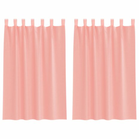 Gordijnen voile met roedezakken 2 st roze 2