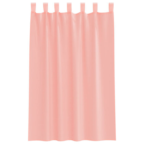 Gordijnen voile met roedezakken 2 st roze 4