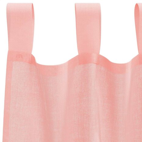 Gordijnen voile met roedezakken 2 st roze 5