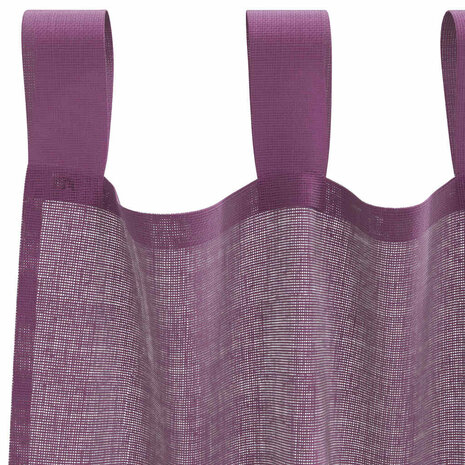 Gordijnen voile met roedezakken 2 st paars 5