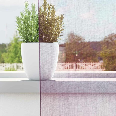 Gordijnen voile met roedezakken 2 st paars 3