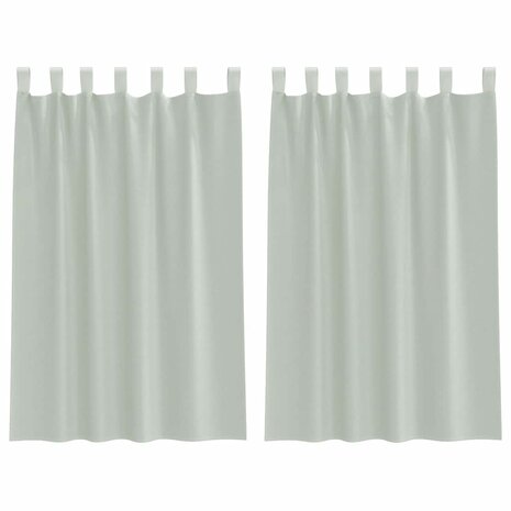 Gordijnen voile met roedezakken 2 st lichtgrijs 2
