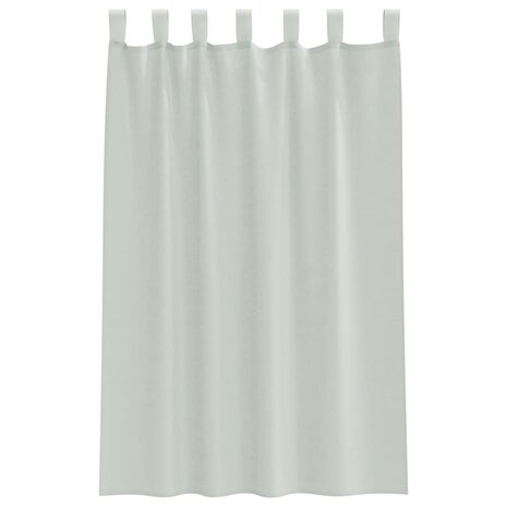 Gordijnen voile met roedezakken 2 st lichtgrijs 4
