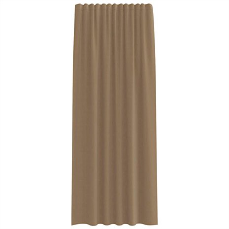 Gordijnen voile met roedezakken 2 st lichtbruin 4