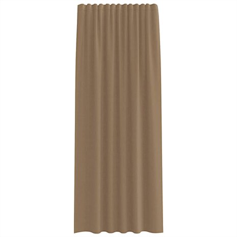 Gordijnen voile met roedezakken 2 st lichtbruin 4