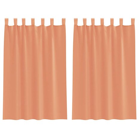 Voile gordijnen met roedezakken 2 st terracotta 2