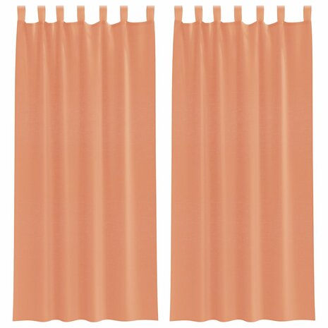 Voile gordijnen met roedezakken 2 st terracotta 2