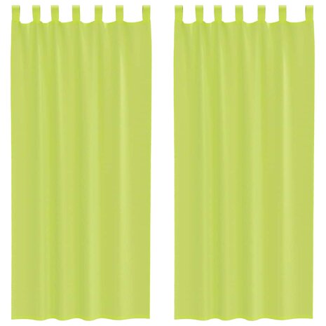 Gordijnen voile met lipje Top 2 st Appelgroen 2