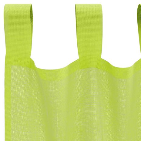Gordijnen voile met lipje Top 2 st Appelgroen 5