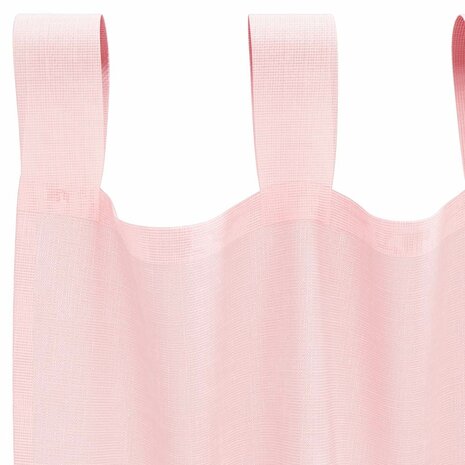 Gordijnen voile met lussen 2 st 140x175 cm lichtroze 5