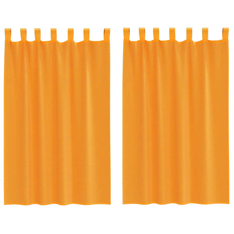 Gordijnen voile met lussen 2 st 140x175 cm oranje 2