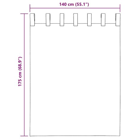 Gordijnen voile met lussen 2 st 140x175 cm lichtbruin 8