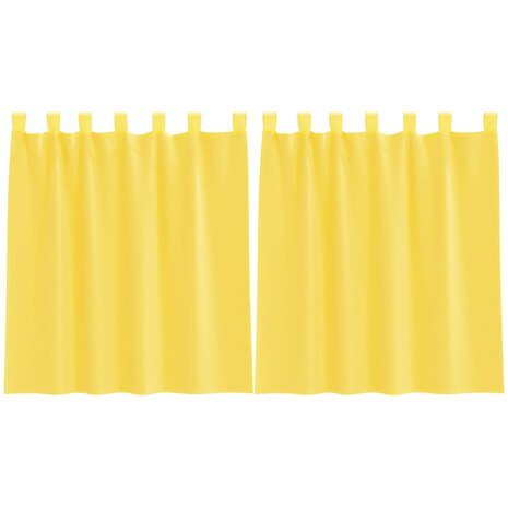 Gordijnen voile met lussen 2 st 140x140 cm geel 2