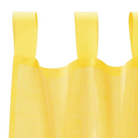Gordijnen voile met lussen 2 st 140x140 cm geel 5