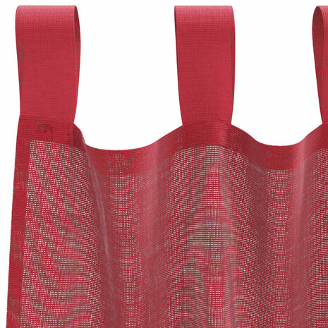 Gordijnen voile met lussen 2 st 140x175 cm wijnrood 5