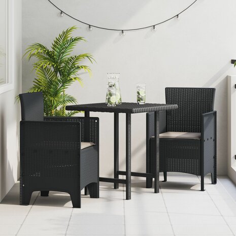 tuinstoelen met kussens 2 stuks Anthraciet Poly Rattan 1