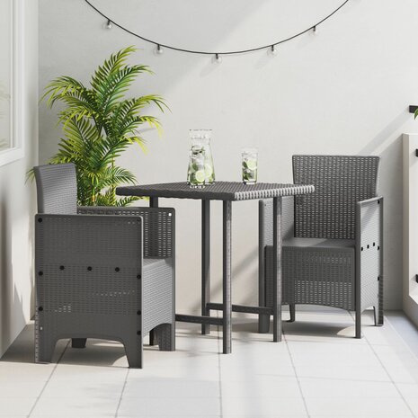 Tuinstoelen 2 stk Lichtgrijs Poly Rattan 1