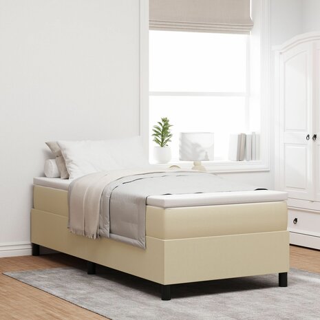 Boxspringbed ribfluweel lichtgroen grijs Single 1
