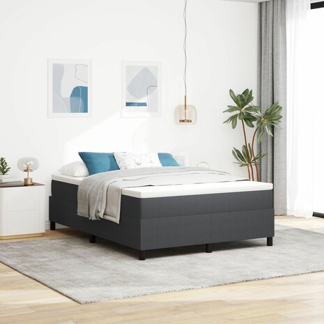 Boxspringbed ribfluweel donkergrijs 140x200 cm 1