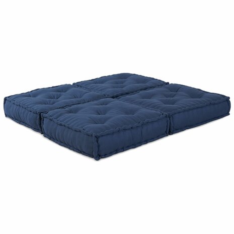 Poef 2 st modulair stof indigo 1