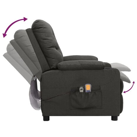 Massagestoel elektrisch stof donkergrijs 6
