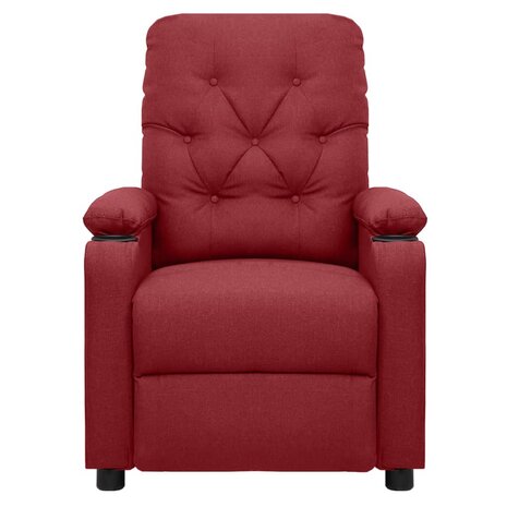 Massagestoel elektrisch stof wijnrood 3