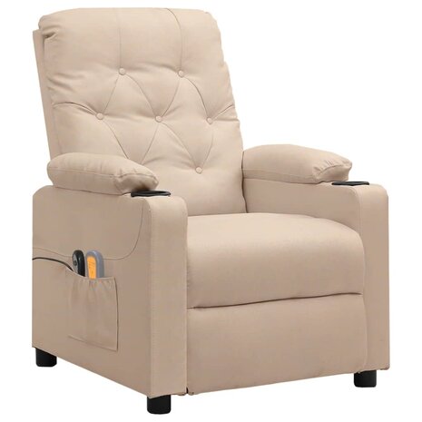 Massagestoel elektrisch stof crèmekleurig 2
